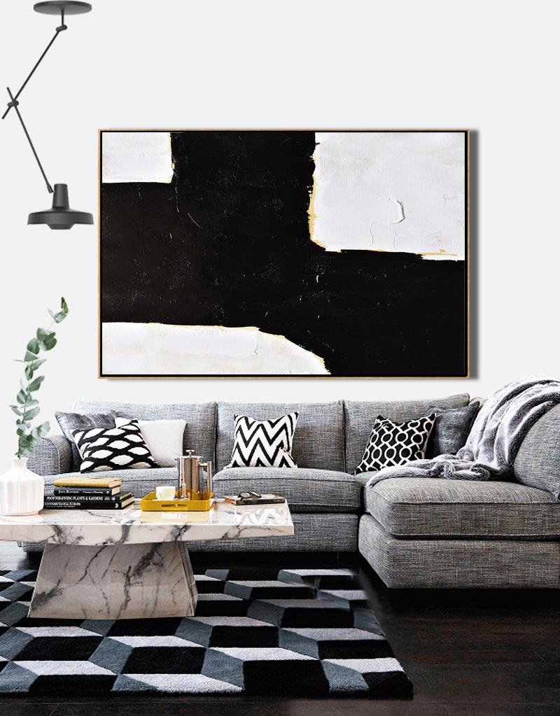 Horizontal Palette Knife Minimalist Art #C37Z